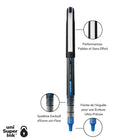 uni-ball - Stylos à bille roulante à aiguille Vision - 0,5 mm - Bleu - paquet de 5-0.5mm Pointe Micro