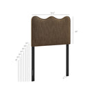 Modway - Athena Rayé Tissu tapis Tête de lit jumelée, Bande de Terre-Conception à vagues festonnées