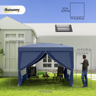 Outsunny - Tente de réception d'extérieur pliante 10 pi l x 10 pi L avec sac de transport, bleu-Construit avec un cadre en acier revêtu de poudre pour une résistance et une durabilité supérieures