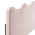Modway - Athena Performance Velvet Tête de lit complète/Queen, Rose-Rembourrage en mousse dense