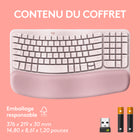 Logitech - Wave Keys clavier ergonomique sans fil - Rose-10