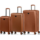 CHAMPS - Ensemble de bagages extensibles à 8 roues - 3 pièces - à parois rigides Collection Iconic II - Or rose-Materieau Polycarbonate