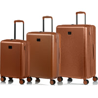 CHAMPS - Ensemble de bagages extensibles à 8 roues - 3 pièces - à parois rigides Collection Iconic II - Or rose-Materieau Polycarbonate