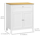 HOMCOM - Armoire de rangement 31,5 po L - blanc-Les poignées rondes et les 4 charnières en métal permettent une ouverture et une fermeture faciles 