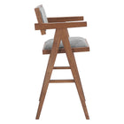 Zuo - Delhi Tabouret de bar - Gris/Noyer - Ensemble de 2-Dimensions: 20,5 po L x 20,1 po L x 42,5 po H