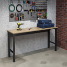 Manhattan Comfort - Table de garage moderne Fortress 72,4" - Gris charbon-Tablette en MDP avec finition mélaminée