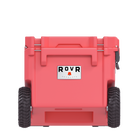 RovR - RollR 60 Glacière rigide à roulettes pintes avec poignée de remorquage - Corail-Le système breveté de goupilles AnchR vous permet de fixer des accessoires essentiels comme le bac LandR, la planche de préparation, le double Cup HoldR, le sac de rangement et l’ensemble DeckR (non inclus)