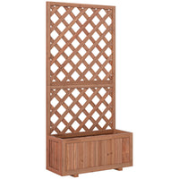 Outsunny - jardinière surélevée - 2,4 x 1 x 4,9 pi - orange-Une jardinière décorative en bois pour votre espace de vie extérieur
