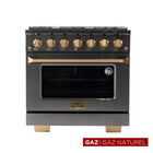 Kucht - 36 po Série KEG style professionnel au gaz - Gemstone-Cuisinez et faites cuire comme un professionnel grâce au four à convection extra-large de 5,2 pi³, à une configuration de cinq grilles et à une fenêtre de visualisation surdimensionnée