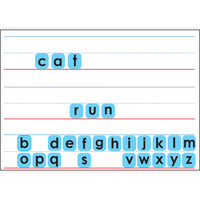 Ashley Productions - Smart Poly ASH12103 Ensemble de tuiles et tapis Touch-Stik Phonics - Ensemble amusant avec lettres - 104 tuiles-Ces autocollants de tuiles vibrantes, réutilisables, repositionnables et épais adhèrent aux surfaces Smart Poly, ce qui les rend parfaits pour l'apprentissage à la maison ou en déplacement. Regardez votre élève ou votre enfant interagir avec ces aides phonétiques tactiles et colourées, favorisant ainsi l'amour de la langue et de la littératie.