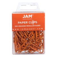 JAM Paper - Trombones standard colourés - 1 pouce - orange - paquet de 100- Couleur : Orange