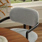 Modway - Elio Tonneau Tissu et métal Chaise à manger - Gris colombe noire-Glissières de plancher ajustables non marquées