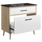 Modway - Maverick 36" Vanette de salle de bain - Chêne noir-8