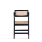 Manhattan Comfort - Lot de 2 chaises pliantes de salle à manger Pullman 46 cm style industriel chic, noir et cannage naturel-20,87 po L x 23 po l x 32,67 po H