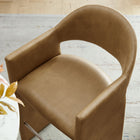 Modway - Talia 41 pouces Cuir végane Tabouret de bar - Grillé-Larges accoudoirs angulaires