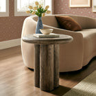 Modway - Tori Rond de 20 pouces Terrasse extérieure Béton Table d’appoint - Noyer vieilli-Base à piédestal à trois piliers