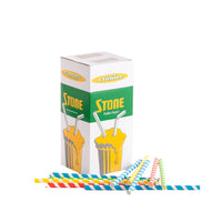 Stone Straw - Pailles en papier 8 po, Couleurs assorties, Paquet de 400-Respectueux de l'environnement
