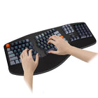 Adesso - EasyTouch 1500 Clavier mécanique ergonomique RVB – 104 touches, Cherry MX Red, filaire/sans fil/Bluetooth, VIA/QMK, touche Copilot-Compatibilité multi-OS : Prend en charge Windows, macOS et plus encore avec une fonctionnalité de changement de système d’exploitation
