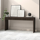 Hudson&Canal - Console rectangulaire cannelée Lawrence de 162,5 cm de large, couleur aulne brun-Finition brun aulne aspect bois