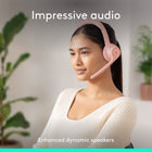 Logitech - Zone 300 casque Bluetooth sans fil avec microphone anti-parasite - Rose-Liberté de mouvement: déplacez-vous librement chez vous ou au bureau grâce à ce casque Bluetooth avec microphone, une portée sans fil maximale de 30 m (98 pieds), basculez entre l’ordinateur et le téléphone en toute simplicité