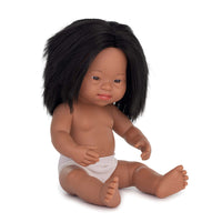 Miniland - Poupée bébé de 15 pouces anatomiquement correcte - fille hispanique atteinte du syndrome de Down.-Cette poupée fait partie de notre collection de poupées Miniland qui promeut la valeur de l'égalité chez les enfants, peu importe leur race, leur genre ou leur condition.