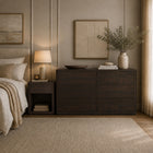 Manhattan Comfort - Evelyn 60" Moderne Commode Double à 6 Tiroirs - Marron-Garantie limitée du fabricant de 30 jours