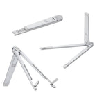 NuTech - iPad multifonctionnel Support pour téléphones, tablettes et laptops - Argenté-Pieds secondaires maintenant la tablette à un angle idéal pour la saisie
