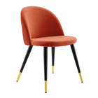 Modway - Cordial Performance Velvet Chaises de salle à manger Ensemble de 2 - Orange-Capsules de pied non marquées