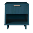 Manhattan Comfort - Table de nuit moderne Granville 1 tiroir 46 cm - Bleu Minuit-Moderne-contemporain avec une touche de glamour - Table de nuit pour chambre et salon
