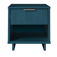 Manhattan Comfort - Table de nuit moderne Granville 1 tiroir 46 cm - Bleu Minuit-Moderne-contemporain avec une touche de glamour - Table de nuit pour chambre et salon