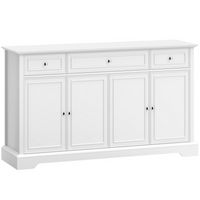 HOMCOM - Buffet moderne 54 po avec portes et tiroirs à fermeture douce - blanc-Un rangement flexible par zones élimine le désordre grâce à des armoires et tiroirs spacieux