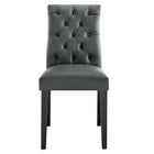 Modway - Duchess Bouton touffé Cuir végane Chaise à manger - Gris-Assemblée requise
