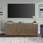 Hudson&Canal - Meuble TV Hanson pour téléviseurs jusqu'à 75 pouces - Chêne gris vieilli-Fabriqué à partir de matériaux robustes en MDF et PVC dans une finition en chêne gris vieilli fabriquée à la main