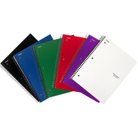 Five Star – Cahier 1 Sujet Lourd Perforé – 8-1/2 po x 11 po – 100 Feuilles – Couleurs Assorties-Cahier à sujet unique doté d'une couverture en poly durable et d'un dos robuste pour une écriture stable