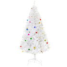 HOMCOM - Arbre de Noël artificiel de 6ft décoration de vacances de Noël - Blanc-Comprend 930 pointes de feuilles nobles qui offrent amplement d'espace pour la décoration 