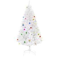 HOMCOM - Arbre de Noël artificiel de 6ft décoration de vacances de Noël - Blanc-Comprend 930 pointes de feuilles nobles qui offrent amplement d'espace pour la décoration 
