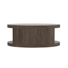 Manhattan Comfort - Table basse ronde contemporaine Alure 36" - Noyer-Disponible en trois finitions : Noyer, Chêne naturel et Charbon
