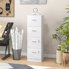 HOMCOM - Armoire de classement verticale à 4 tiroirs verrouillable - blanc-Construction en panneau de particules revêtu de mélamine facile à nettoyer 