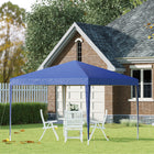 Outsunny - Tente gazébo pliante d'extérieur 10 pi l x 10 pi L - Bleu-4 cordes de traction et 8 piquets de sol assurent une fixation stable au sol
