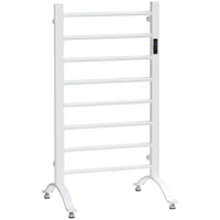 HOMCOM - Chauffage serviettes électrique à 8 barres avec minuterie intégrée et indicateurs led - blanc-Utilisez-le comme porte-serviettes mural ou autoportant pour plus de flexibilité 