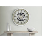 Monarch Specialties - Horloge - 30 po Rond - Mécanisme D'Engrenage - Surdimensionné Grand - Horloge Murale - Blanc -Transitionnel-Le cadre en plastique blanc de haute qualité et l'affichage numérique romain noir facile à lire, sous une surface en verre, sont dotés d'un mouvement à quartz moderne pour un chronométrage précis