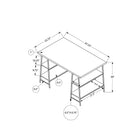 Monarch Specialties - 7524 Bureau 48 po L - Gris/Metal Noir-Dimensions du produit: 47,25 pouces L x 23,75 pouces P x 30 pouces H