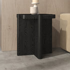 Hudson&Canal - Table d'appoint carrée Laguna de 51 cm de large, finition grain noir-Caractéristiques assemblage facile