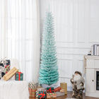 HOMCOM - Sapin de Noël artificiel fin - sapin de Noël crayon - bleu dégradé-Les branches réalistes donnent un aspect plein et luxuriant à l'arbre 