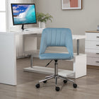 Vinsetto - Chaise de bureau pivotante sans accoudoirs - Bleu ciel-Forme coquille avec surpiqûres pour un look décontracté et élégant