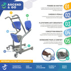 Mobile Patient Lift - Regain Independence - Soulève-personne assis-debout Ascend & Go - capacité 400 lb-Les roulettes à double verrouillage empêchent les déplacements indésirables