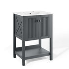 Modway - Steam 24" Vanette de salle de bain - Gris blanc-Matchs non inclus
