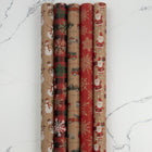 JAM Paper Rouleaux de papier emballage Kraft, ensemble de Noël, 125 pi2, 5/paquet (165K5KRCHR)-Papier d’emballage parfait pour n’importe quelle fête ou célébration!