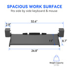 ShoppingAll - Pince de bureau sous le plateau à clavier de bureau avec tiroir coulissant réglable de 26,7 po L x 12,5 po P-Construction Solide en Acier – Matériaux durables et robustes supportant jusqu’à 5 kg, idéal pour la bureautique, le télétravail ou le gaming