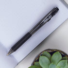 Pentel - Stylo à bille rétractable Wow! - 1,0 mm - noir - paquet de 12  -Cliquez sur le bouton supérieur pour faire avancer la pointe et cliquez sur le bouton latéral pour la rétracter